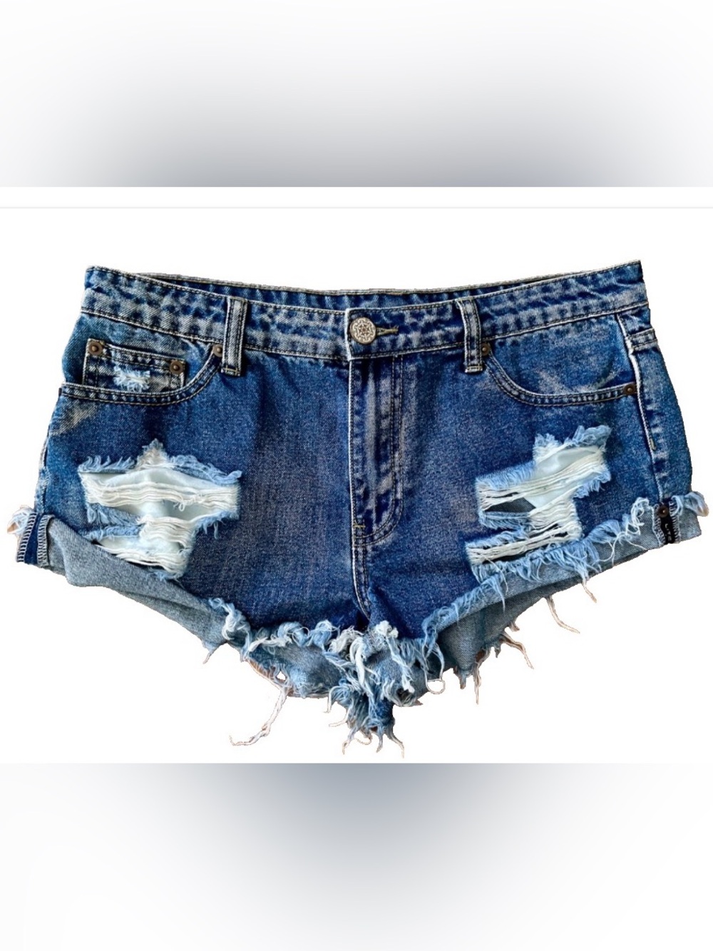 LITZ Distressed DENIM Cutoff Style SHORTS Size Medium